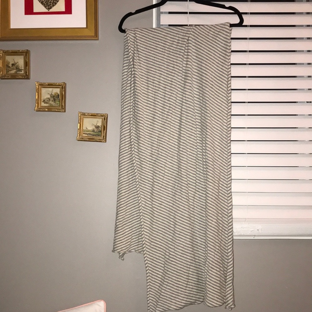 J. Crew grey white striped wrap